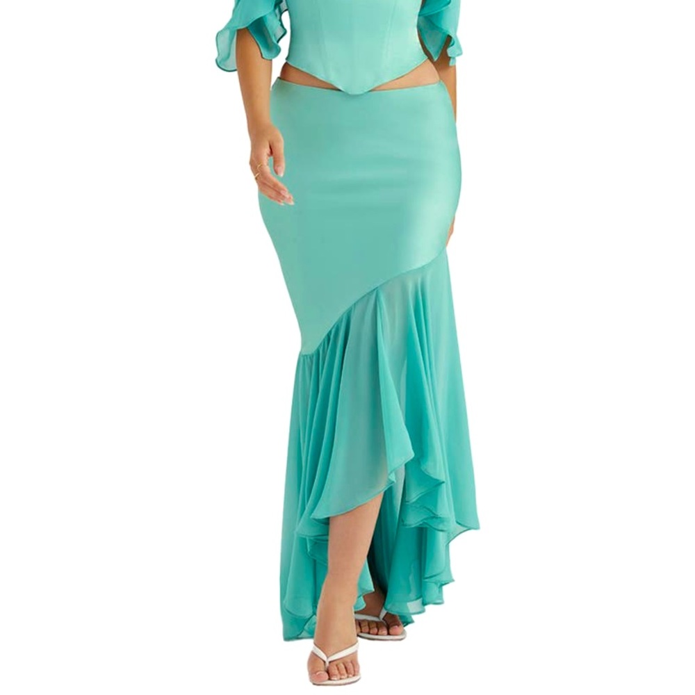 COPY - Lila Satin stretch ruffle skirt House of CB